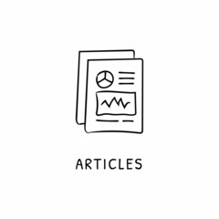 ARTICLES icon in vector. Logotype - Doodle
