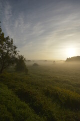 sunset over the river