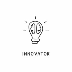 INNOVATOR icon in vector. Logotype - Doodle