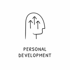 PERSONAL DEVELOPMENT icon in vector. Logotype - Doodle