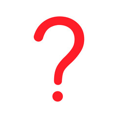 Question icon. Red question mark. Think symbol. Help and support concept. Vector isolated on white.