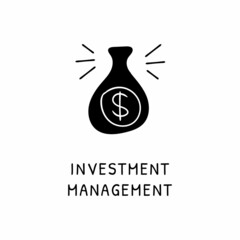 INVESTMENT MANAGEMENT icon in vector. Logotype - Doodle