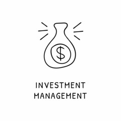 INVESTMENT MANAGEMENT icon in vector. Logotype - Doodle