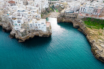 Vista aerea di Polignano a mare, puglia