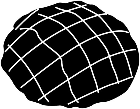 recommend clip art: シンプルなメロンパンのシルエット素材