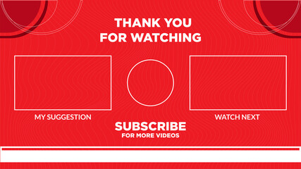 red end screen youtube simple , end screen youtube pack , background for the end youtube video,