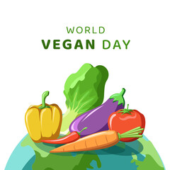 World Vegan Day Illustration Vector