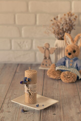 burning candle in the temple