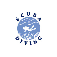 Scuba Diving Logo Design, Image, Underwater, Vector