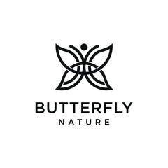 butterfly natural leaf logo design