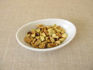 A small bowl of freshly roasted beechnuts