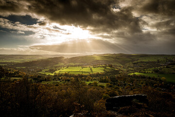 sunset over the fields in the UK countryside