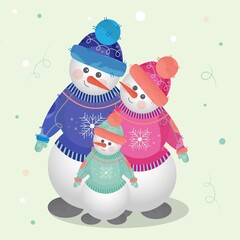 family of snowmen