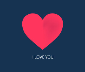 I LOVE YOU INSCRIPTION on a dark background. Heart red. Valentine's day