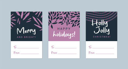 Naklejka premium Festive Christmas labels with patterns and messaging space