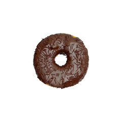 Donut with chocolate glaze isolated on a white background.