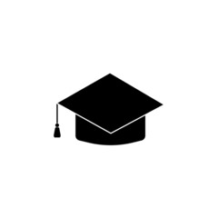 Flat student hat icon for celebration design. Vector illustration white background. Icon flat vector.