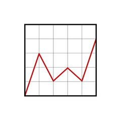 Chart infographic. Flat illustration with graph vector icon for marketing design. Profit growth progress. Web icon. 