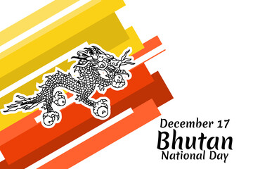 December 17, National day of Bhutan vector illustration. Suitable for greeting card, poster and banner.