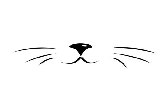 Vector flat cat nose isolated on a white background. Notebook cover, T-shirt, greeting card print, cups. Flat design.