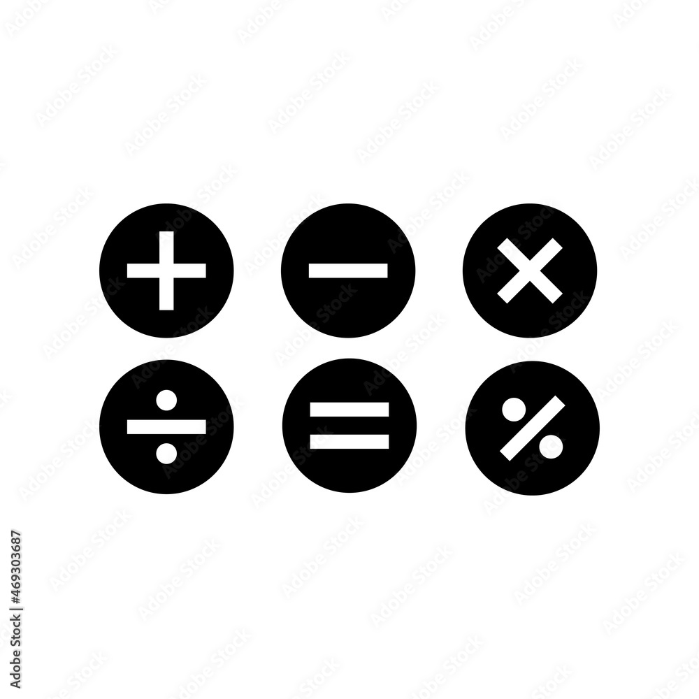 Poster mathematical signs icon for web design. mathematical signs icon on white background. simple vector.