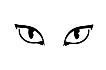 Cat's eyes isolated on a white background. Minimal design of the vector logo 