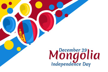 December 29, Independence Day of Mongolia vector illustration. Suitable for greeting card, poster and banner.