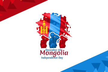 December 29, Independence Day of Mongolia vector illustration. Suitable for greeting card, poster and banner. - Powered by Adobe