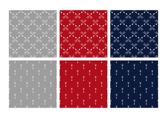 Collection geometric seamless backgrounds with arrows .vector illustration 