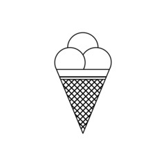 Ice cream icon isolated. Logo ice cream illustration. White background. Silhouette vector flat illustration. Vector icon.