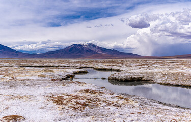 Paisaje y Geografia del Salar de Surire. Región de Arica y Parinacota. Chile