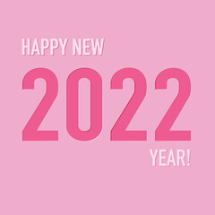 New year card 2022 in paper cut aut style. The color can be changed.