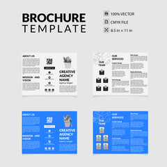 Professional Tri Fold Brochure Design Template With Two Color Variations