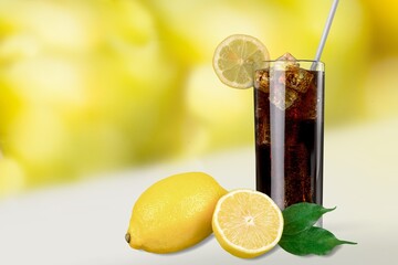 a lemon juice iced coffee with fresh citrus