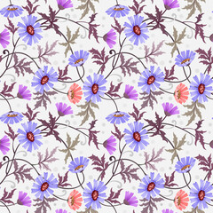 Fowers seamless pattern for fabric textile wallpaper.