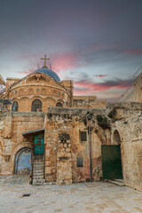 Dome on the Church of the Holy Sepulchre in Jerusalem, Israel