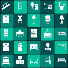 Furniture icons set for home and office