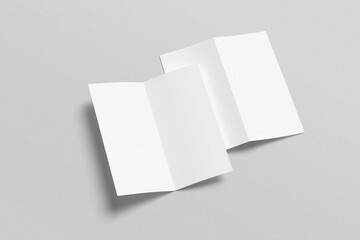 DL Bifold brochure mockup, A5 fold empty blank space 3d realistic object.