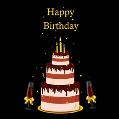 birthday cake with candles. birthday cake