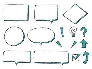 ふきだし　手描き　ビジネス