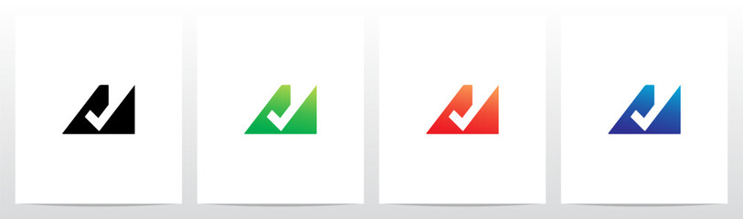 Tick Symbol On Modern Letter Logo Design M