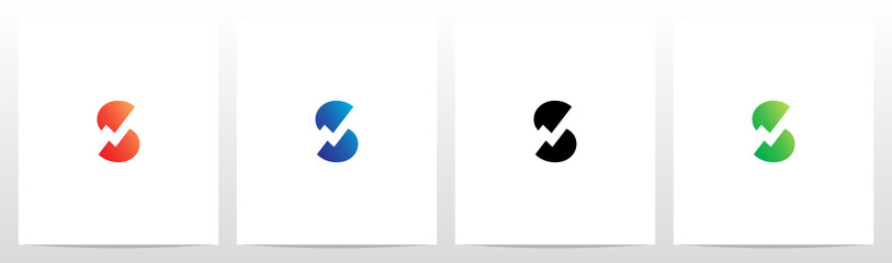 Tick Symbol On Modern Letter Logo Design S © recehan