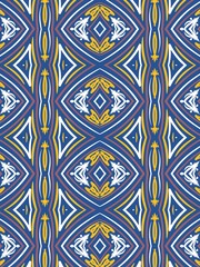 Ethnic Tribal Argyle Seamless Pattern. Abstract Mosaic Geometric Diamond Shapes Colorful Background. Traditional Boho Ikat Ornament of Doodle Rhombuses