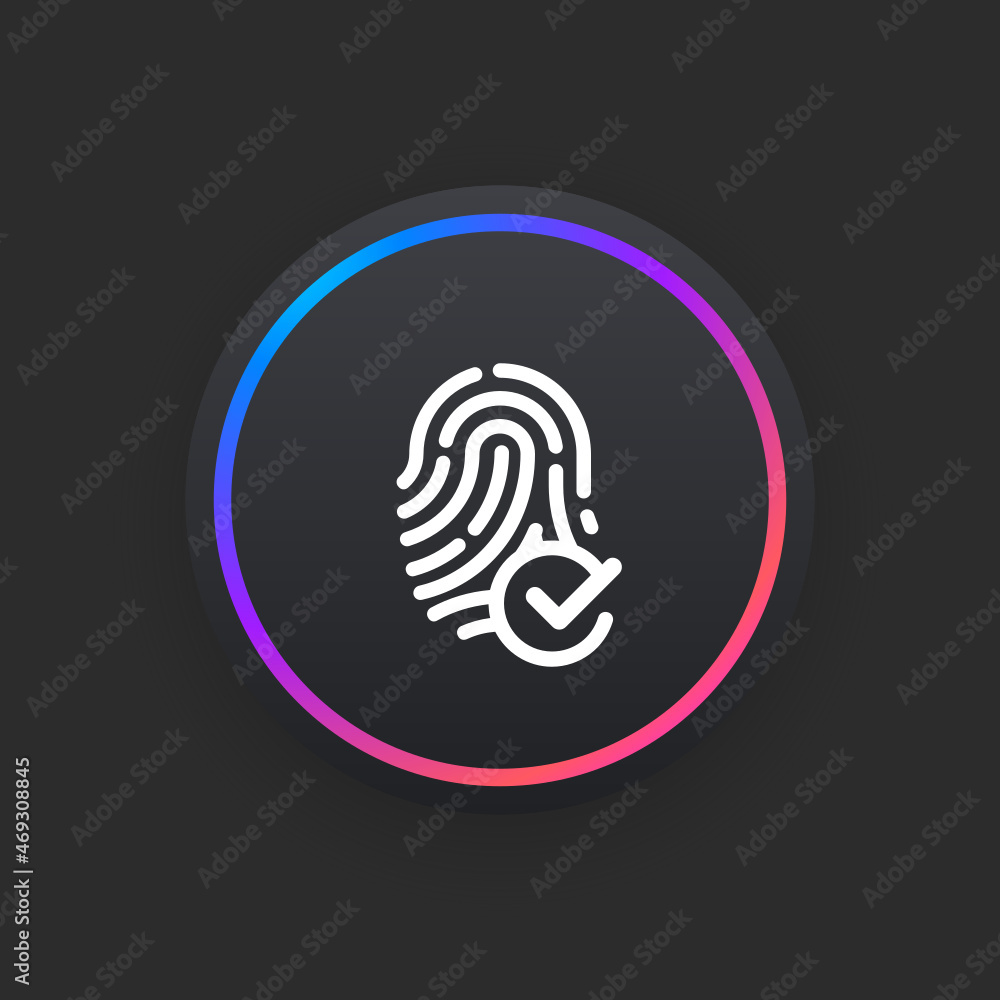 Wall mural Verified Fingerprint -  UI Icon