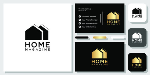 home magazine article advertisement property with business card template