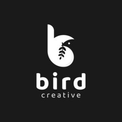 Letter B bird logo design template vector