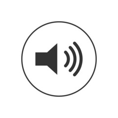 Audio speaker volume related glyph vector icon for apps and websites. Speaker sign. Volume symbol. Loudspeaker. Sound