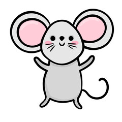 rat cute character icon. Hand drawn vector illustration