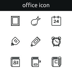 set of office icon outline style