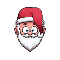 Obraz na płótnie Canvas Cute Cartoon Santa Claus Face